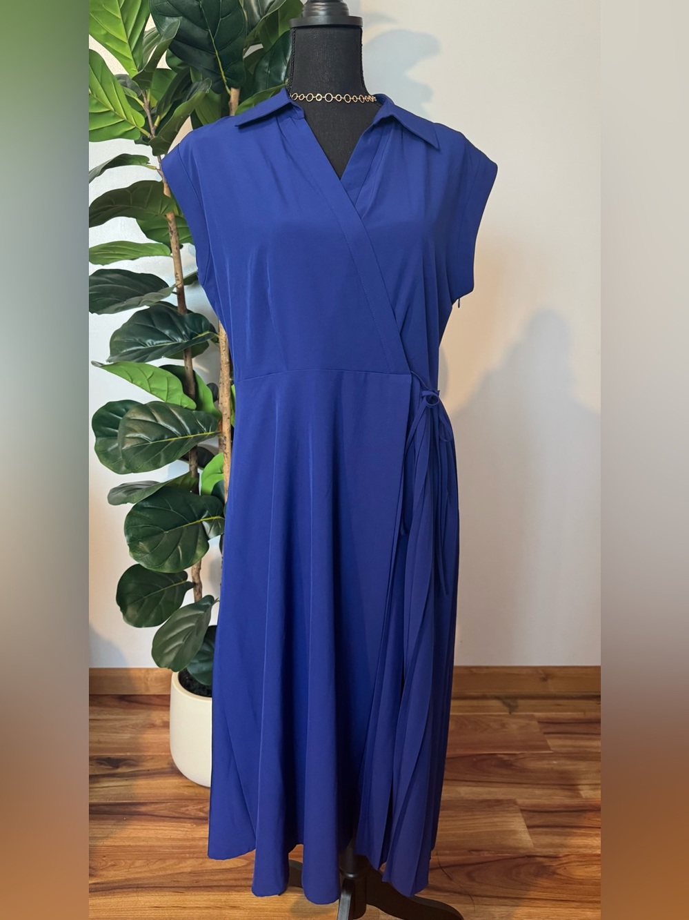 Calvin Klein Cobalt Wrap Maxi Dress